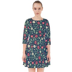 Flowering Branches Seamless Pattern Smock Dress by Nexatart