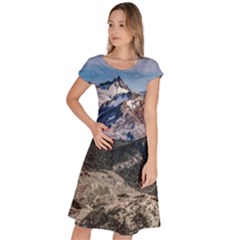 El Chalten Landcape Andes Patagonian Mountains, Agentina Classic Short Sleeve Dress by dflcprintsclothing