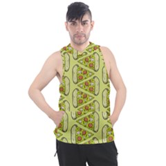 Pizza Fast Food Pattern Seamles Design Background Men s Sleeveless Hoodie by Vaneshart