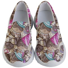 Hand Drawn Animal Pattern Dog Illustration Kids Lightweight Slip Ons by Vaneshart