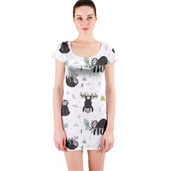 Cute Sloths Short Sleeve Bodycon Dress by Sobalvarro