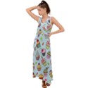 Cupcake Doodle Pattern V-Neck Chiffon Maxi Dress View1