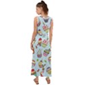 Cupcake Doodle Pattern V-Neck Chiffon Maxi Dress View2