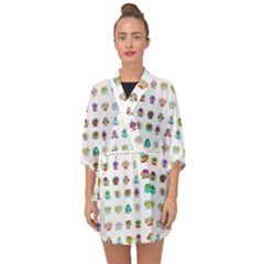 All The Aliens Teeny Half Sleeve Chiffon Kimono by ArtByAng