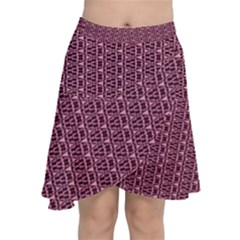 Digital Waves Chiffon Wrap Front Skirt by Sparkle