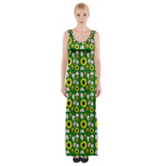 Hawaii Ghost Green Thigh Split Maxi Dress by snowwhitegirl