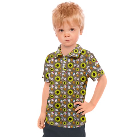 Hawaii Ghost Beige Kids  Polo Tee by snowwhitegirl