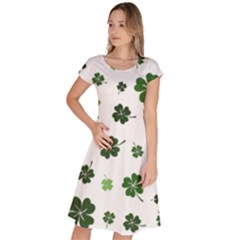 St Patricks Day Pattern Classic Short Sleeve Dress by Valentinaart