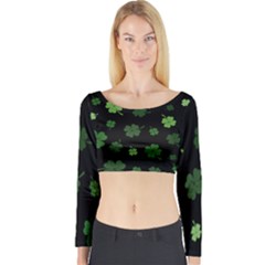 St Patricks Day Long Sleeve Crop Top by Valentinaart