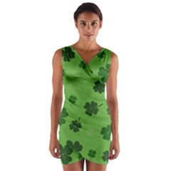 St Patricks Day Wrap Front Bodycon Dress by Valentinaart