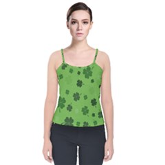 St Patricks Day Velvet Spaghetti Strap Top by Valentinaart