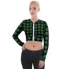 St Patricks Day Long Sleeve Cropped Velvet Jacket by Valentinaart