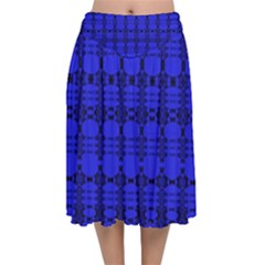 Digital Illusion Velvet Flared Midi Skirt by Sparkle