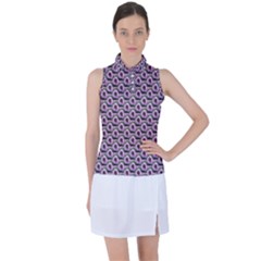 Flowers Pattern Women s Sleeveless Polo Tee by Sparkle