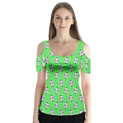 Knotty Ball Butterfly Sleeve Cutout Tee  by Sparkle