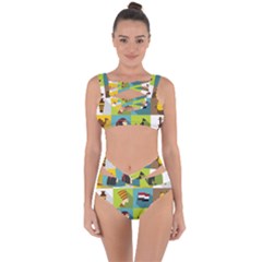 Egypt Travel Items Icons Set Flat Style Bandaged Up Bikini Set  by Wegoenart