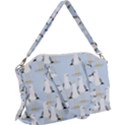 Cute Seagulls Seamless Pattern Light Blue Background Canvas Crossbody Bag View1