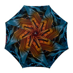 3d Rainbow Choas Golf Umbrellas by Sparkle