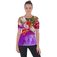 Poppy Flower Shoulder Cut Out Short Sleeve Top by Sparkle