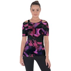 Random Design Shoulder Cut Out Short Sleeve Top by Sparkle