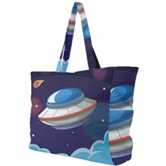 Ufo Alien Spaceship Galaxy Simple Shoulder Bag by Vaneshart