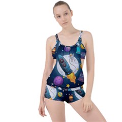 Spaceship Astronaut Space Boyleg Tankini Set  by Vaneshart