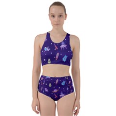 Space Seamless Pattern Racer Back Bikini Set by Vaneshart