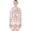 Set Kawaii Smile Japanese Dog Cartoon Pocket Dress View1