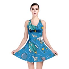 About Space Seamless Pattern Reversible Skater Dress by Vaneshart