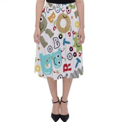 Seamless Pattern Vector With Funny Robots Cartoon Classic Midi Skirt by Vaneshart