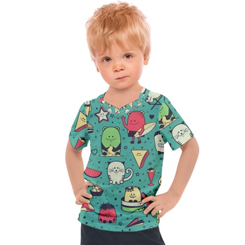 Seamless Pattern With Funny Monsters Cartoon Hand Drawn Characters Unusual Creatures Kids  Sports Tee by Vaneshart