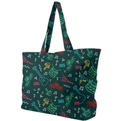 Guitars Musical Notes Seamless Carnival Pattern Simple Shoulder Bag by Vaneshart