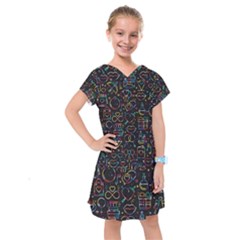 Seamless Pattern With Love Symbols Kids  Drop Waist Dress by Vaneshart