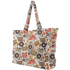 Music Retro Seamless Pattern Simple Shoulder Bag by Vaneshart