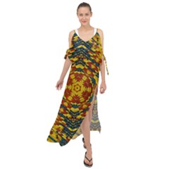 Yuppie And Hippie Art With Some Bohemian Style In Maxi Chiffon Cover Up Dress by pepitasart