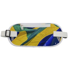 Brazil Flags Waving Background Rounded Waist Pouch by dflcprintsclothing