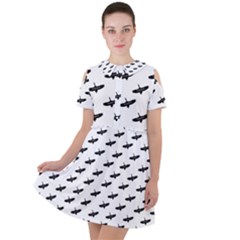 Freedom Concept Graphic Silhouette Pattern Short Sleeve Shoulder Cut Out Dress  by dflcprintsclothing