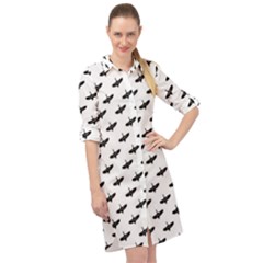 Freedom Concept Graphic Silhouette Pattern Long Sleeve Mini Shirt Dress by dflcprintsclothing