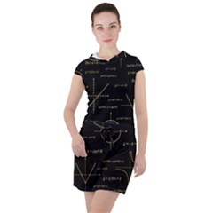 Abstract Math Pattern Drawstring Hooded Dress by Vaneshart