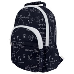 Mathematical Seamless Pattern With Geometric Shapes Formulas Rounded Multi Pocket Backpack by Vaneshart