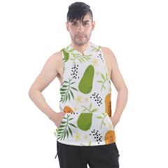 Seamless Tropical Pattern With Papaya Men s Sleeveless Hoodie by Vaneshart