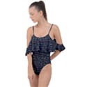 Math Equations Formulas Pattern Drape Piece Swimsuit View1