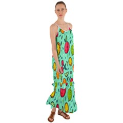 Various Fruits With Faces Seamless Pattern Cami Maxi Ruffle Chiffon Dress by Vaneshart