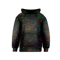 Mathematical Colorful Formulas Drawn By Hand Black Chalkboard Kids  Pullover Hoodie by Vaneshart