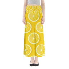 Lemon Fruits Slice Seamless Pattern Full Length Maxi Skirt by Vaneshart