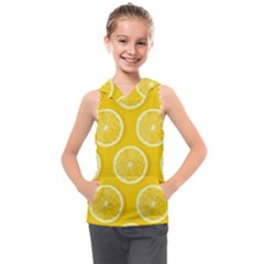 Lemon Fruits Slice Seamless Pattern Kids  Sleeveless Hoodie by Vaneshart