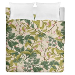 Flower Leaves Background Duvet Cover Double Side (queen Size) by Vaneshart