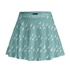 Group Of Birds Flying Graphic Pattern Mini Flare Skirt by dflcprintsclothing