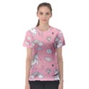 Cute Unicorn Seamless Pattern Women s Sport Mesh Tee View1