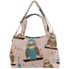 Seamless Pattern Owls Dream Cute Style Fabric Double Compartment Shoulder Bag by Vaneshart